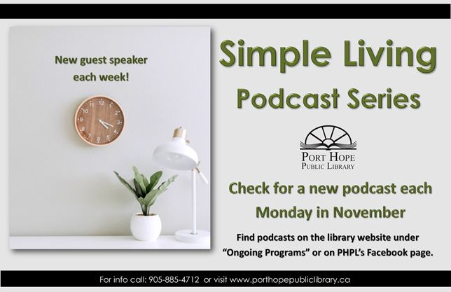 Simple Living Podcasts @ PHPL on November 02,2020 ...
