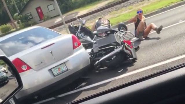 Video Driver Runs Over Motorcycle In Horrifying Road Rage Caught On