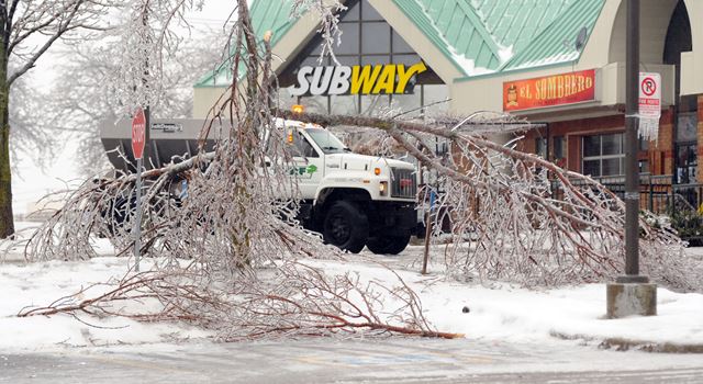 Police urge residents to stay indoors after ice storm causes chaos