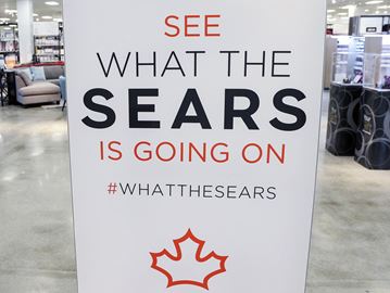New signage at Sears Canada Promenade Mall store in Thornhill, September 27, 2016. Sears Canada 2.0 is launching a new look at select stores across the province including Thornhill, Guelph and Burlington.