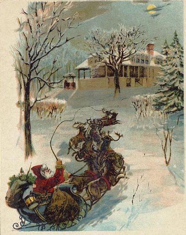 15 vintage christmas cards that put santa claus in motion twas the night before christmas story book