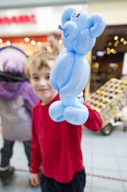 Matthew Hayword, 5, shows the balloon animal that he got from Jungle Jack at Agincourt Mall March 13 during one of the mall's March Break activities. 