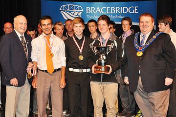 The South Muskoka Minor Midget Bears hockey team was awarded the Norm Harkness Memorial Team of the Year Award during the Community Volunteer and Sport Awards Ceremony last Thursday evening