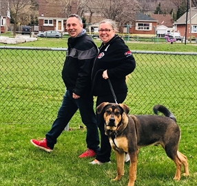 Roseanne and Brian King get their daily exercise in with their dog, Thomas, enjoying local parks and walking trails.