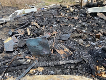  Residents of a homeless camp site were threatened by a fire on Mother’s Day. Nobody was injured but one shelter was burned to the ground.