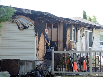COURTICE -- Emergency crews were still on the scene of an overnight fire on Prestonvale Road. The fire started shortley after 2 a.m. with most of the damage sustained to the back of the house. July 27, 2016.