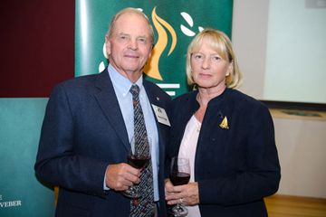 Etobicoke Sports Hall of Famer Hans Fogh (1996) and his wife Kirsten help celebrate the organization's 20th anniversary. (May 14, 2013)