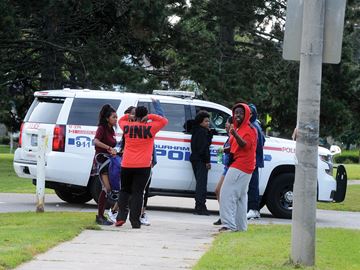 OSHAWA -- Students talked to police after a stabbing took place at G L Roberts CVI, Wednesday afternoon. September 6, 2017
