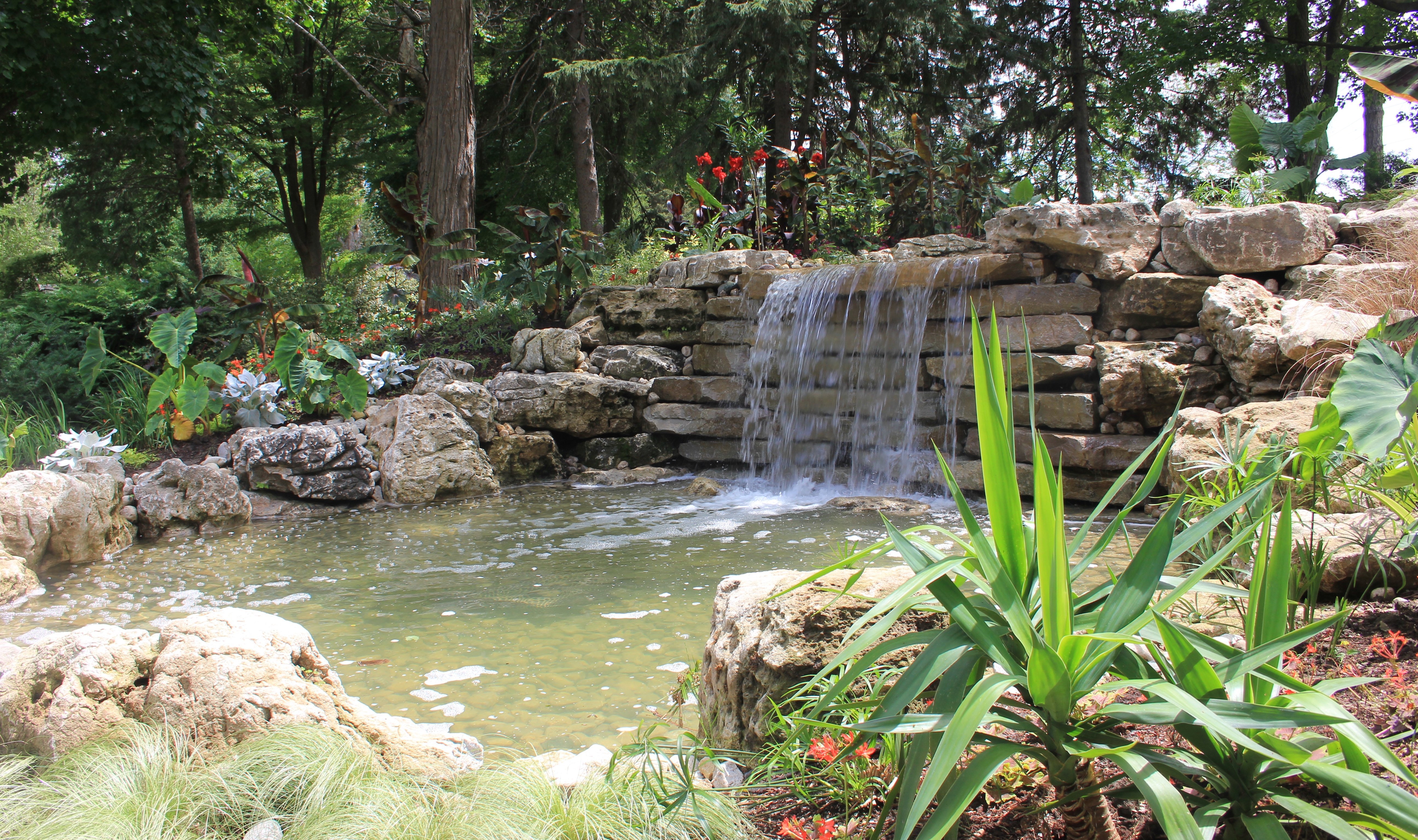 Riverside Park rockery waterfall