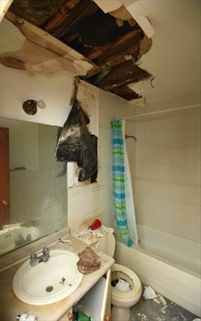 Damaged bathroom