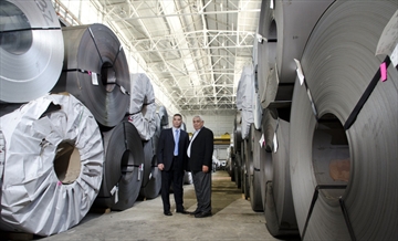 Empire Steel president Sherif Khalifa, left, and his father Awada have high hopes for the former Siemens plant. 