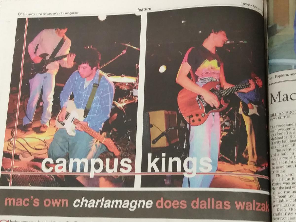 Charlemagne, pre-Arkells, celebrated in McMaster's student newspaper as "Campus kings."