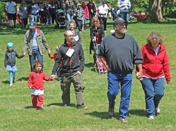 Heading out across Gibbons Park for the 2013 Walk for Lupus fundraiser.