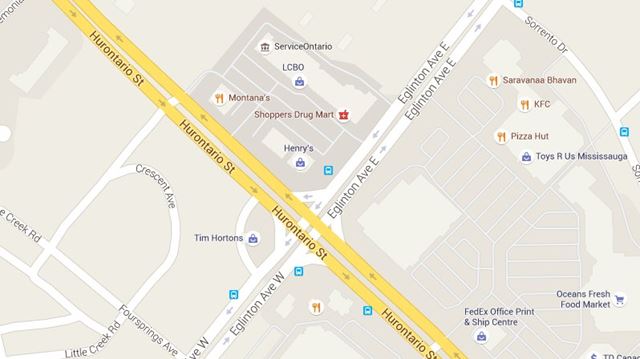 Female pedestrian struck at corner of Hurontario Street and Eglinton in