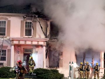 A 44-year-old Oshawa man is facing charges related to a stabbing and arson after a fire at a historic Oshawa house early Monday morning, April 22. Police say the man barricaded himself into the house at 195 Simcoe St. N. after a man was stabbed. When the building caught fire, firefighters had to wait until the suspect was apprehended before they could search the house for other people and fight the fire. The home, which suffered several hundred thousand dollars in damage, is associated with industrialist Robert McLaughlin and was built around 1887.