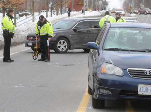 guelph investigate hit student police car after