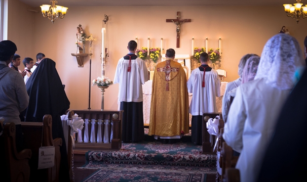 At the altar