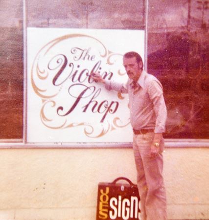 Richard Bell as a sign painter when he was younger.