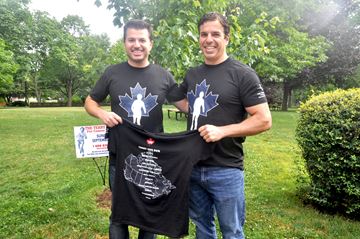Mike Pillitteri of Riverview Cellars and Joe Pillitteri of Lakeview Vineyard Equipment are challenging each other, and other local companies, to raise funds for this year’s Terry Fox Run in Niagara-on-the-Lake.