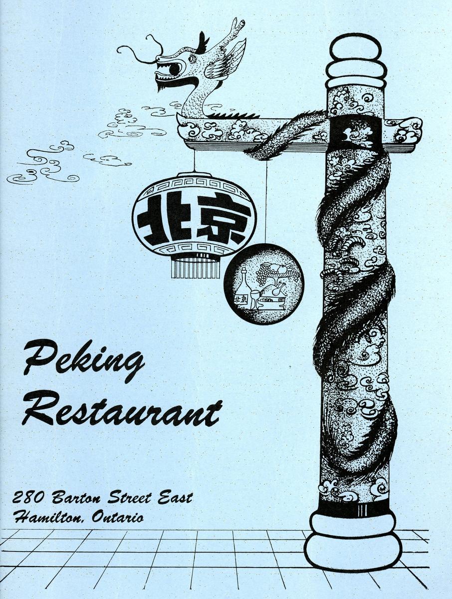 A menu from the Peking Restaurant on Barton Street East.
